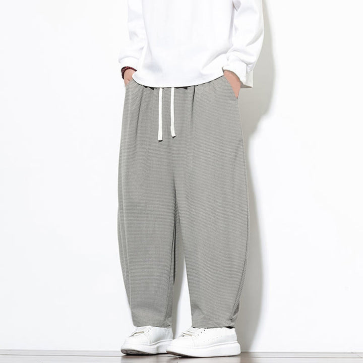 Buddha Stones Men's Plain Pure Cotton Corduroy Ankle-Length Harem Pants With Pockets - image 9