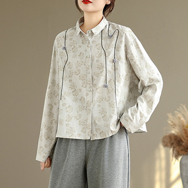 Buddha Stones Casual Embroidered Florals Women's Long Sleeve Polyester Shirt - image 8