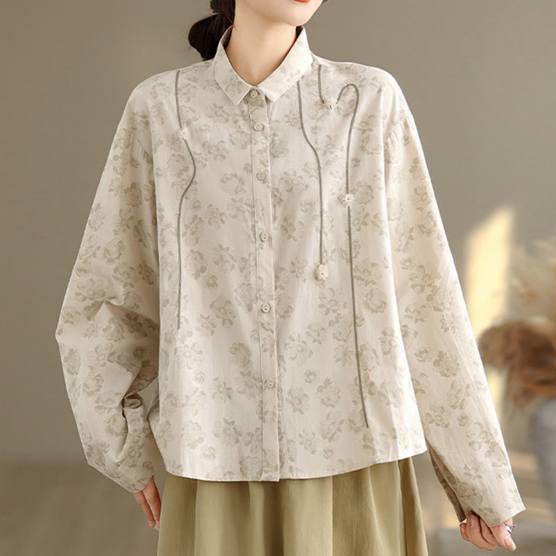 Buddha Stones Casual Embroidered Florals Women's Long Sleeve Polyester Shirt - image 17
