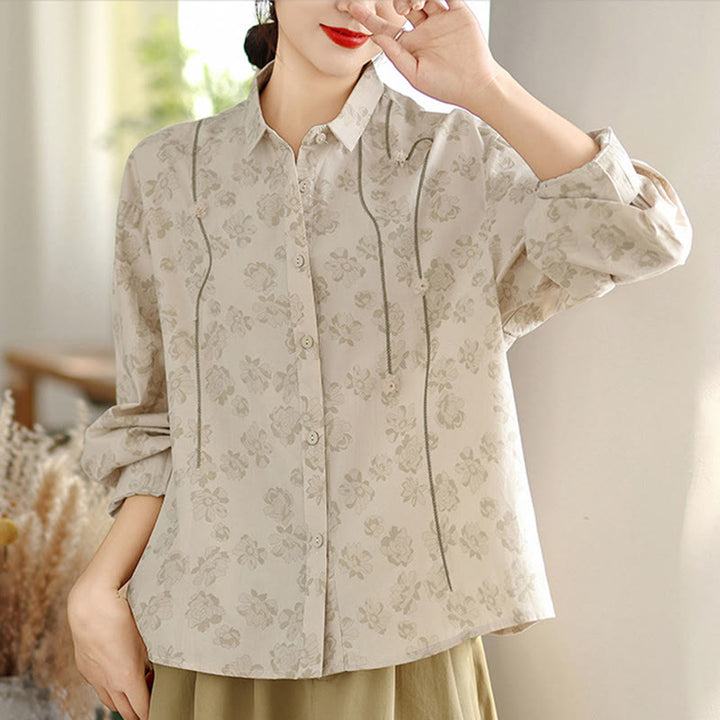Buddha Stones Casual Embroidered Florals Women's Long Sleeve Polyester Shirt - image 15
