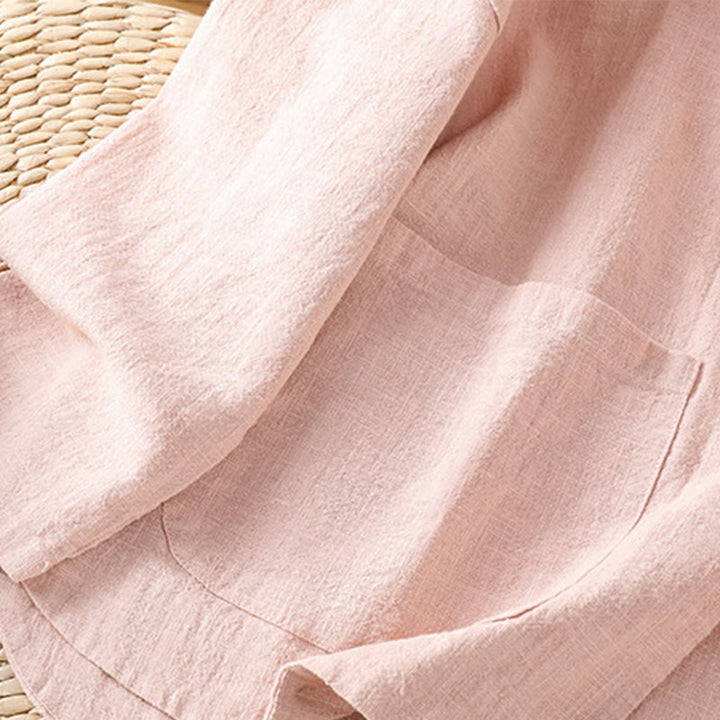 Buddha Stones Casual Frog-button Women's Long Sleeve Cotton Polyester Shirt With Pockets - image 10