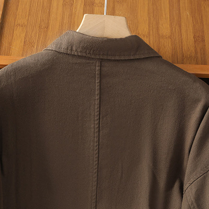 Buddha Stones Casual Women's Long Sleeve Stand Collar Cotton Polyester Shirt With Pockets - image 3