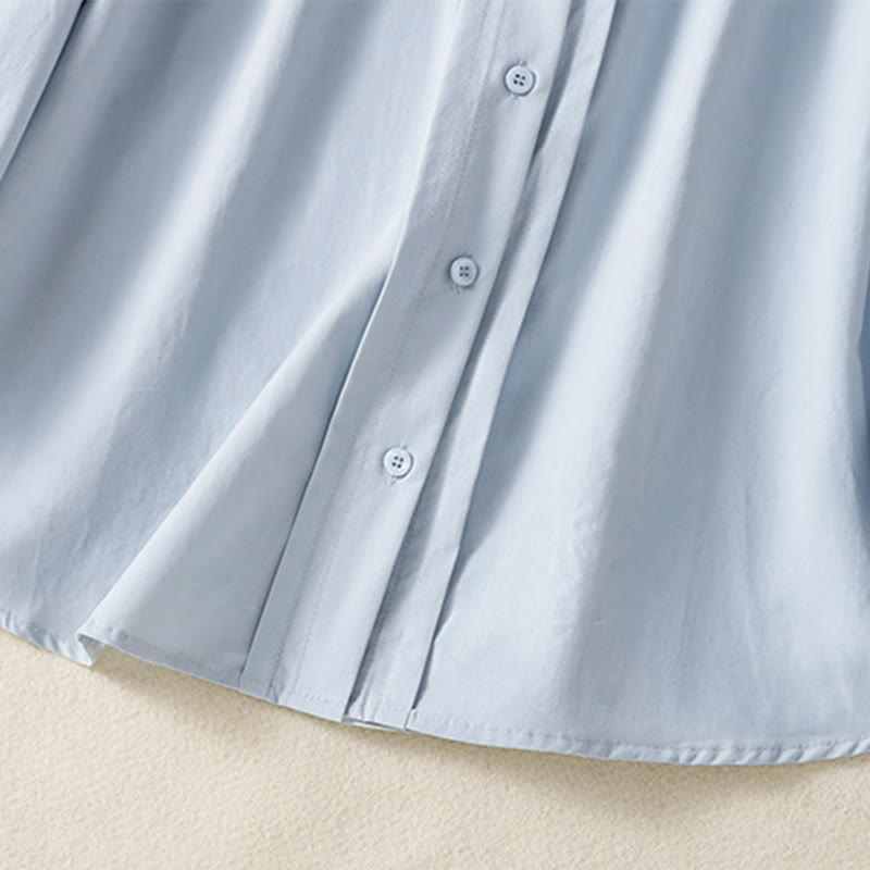 Buddha Stones Casual Women's Long Sleeve Lace Lapel Cotton Shirt - image 5