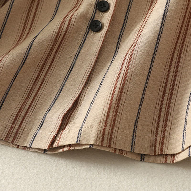 Buddha Stones Casual Retro Stripes Women's Long Sleeve Polyester Shirt - image 10