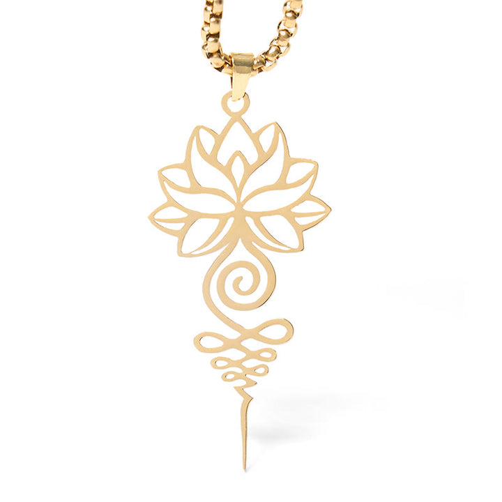 Buddha Stones Lotus Unalome Chakra Symbol Design Stainless Steel Enlightenment Necklace Pendant - image 11