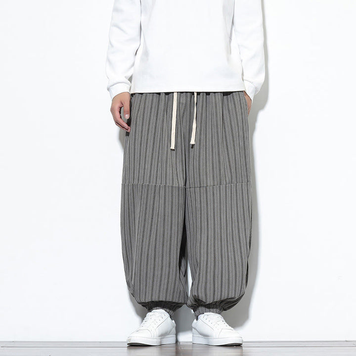 Buddha Stones Fall Striped Pattern Drawstring Men's Harem Corduroy Pants With Pockets - DarkGray - US/UK/AU46，EU56 (5XL) - image 33