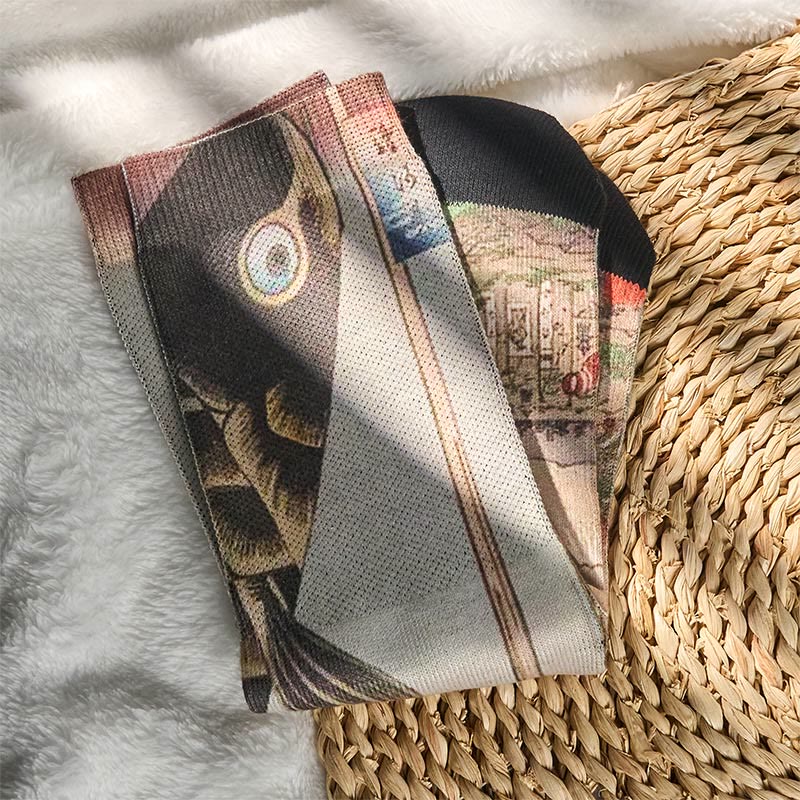 Buddha Stones Casual Koi Fish Mount Fuji Micro Crew Men Women Unisex Socks - image 4