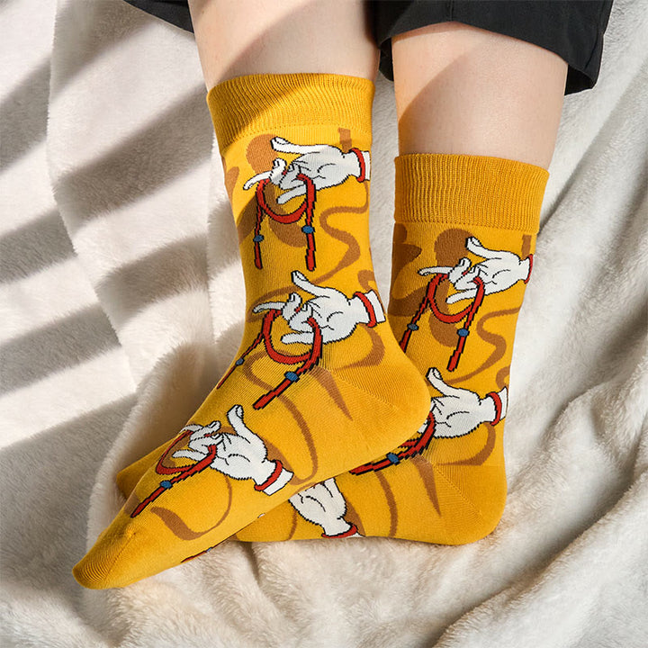 Buddha Stones "Mind is Power" Casual Buddha Hand Micro Crew Women's Socks Includes Gift Message Card - image 1