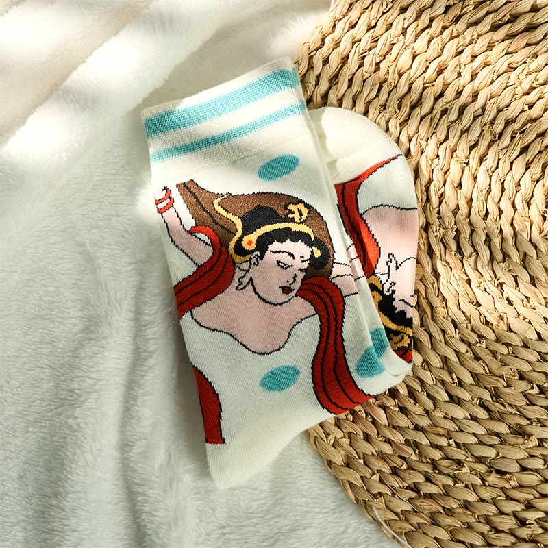 Buddha Stones "The Power of Mind" Casual Dunhuang Feitian Women's Socks Includes Gift Message Card - image 5