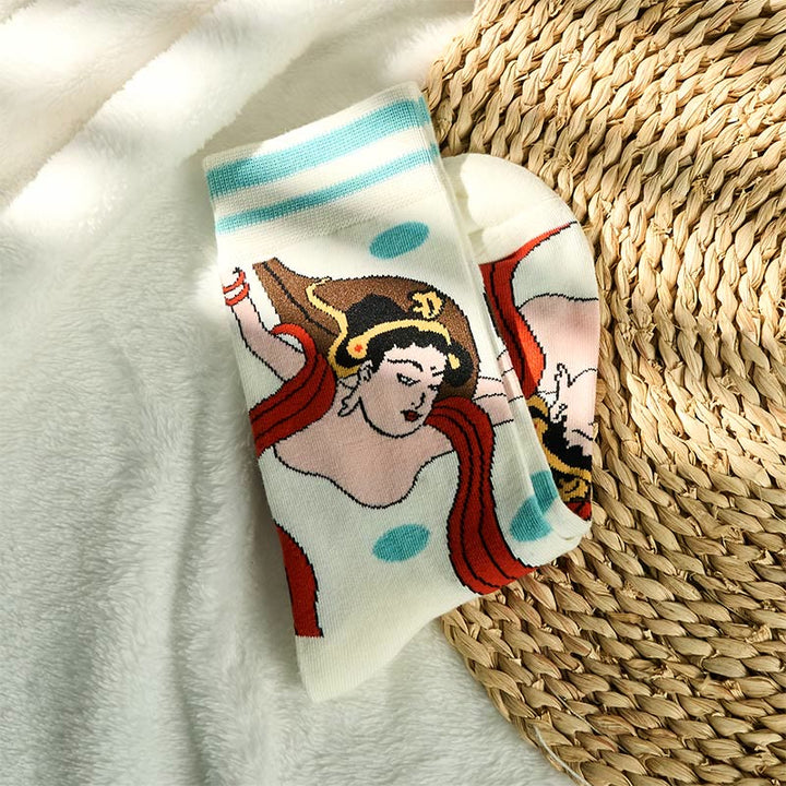 Buddha Stones "The Power of Mind" Casual Dunhuang Feitian Women's Socks Includes Gift Message Card - image 5