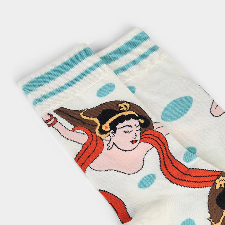 Buddha Stones "The Power of Mind" Casual Dunhuang Feitian Women's Socks Includes Gift Message Card - image 7