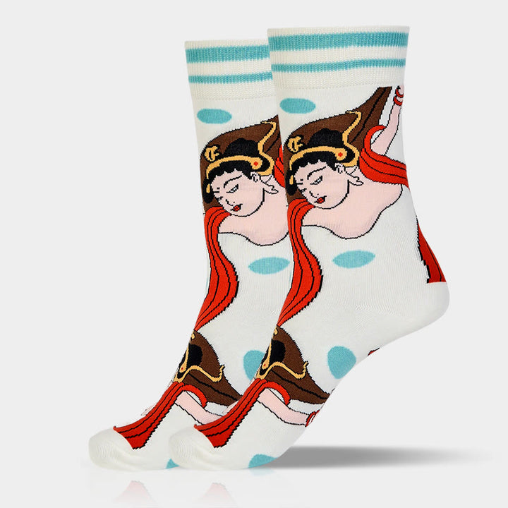 Buddha Stones "The Power of Mind" Casual Dunhuang Feitian Women's Socks Includes Gift Message Card - image 10