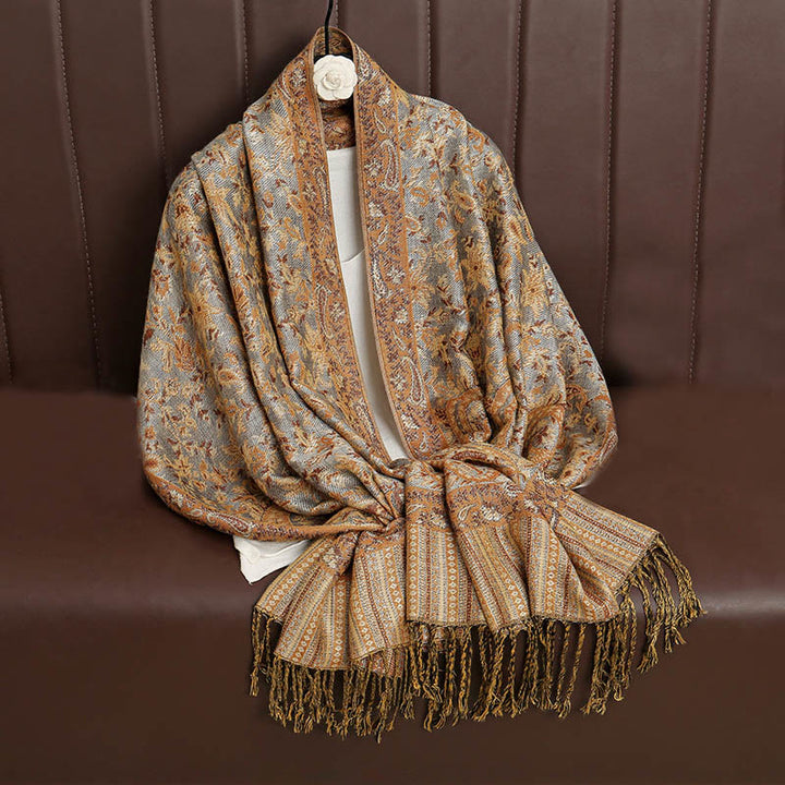 Buddha Stones Ethnic Daily Tibetan Paisley Pattern Tassel Cozy Scarf Shawl - image 35