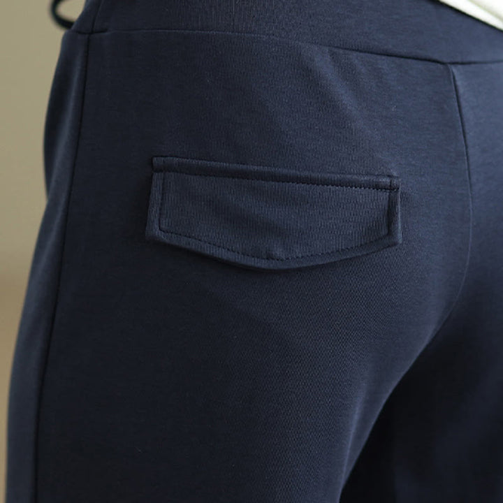 Buddha Stones Plain Drawstring Cotton Polyester Women's Wide Leg Pants With Pockets - image 6