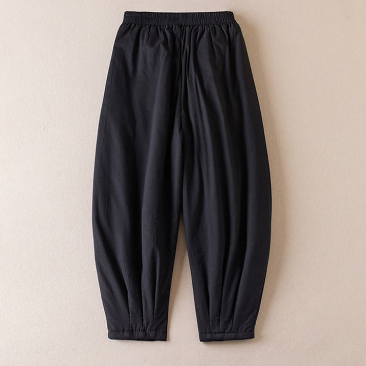 Buddha Stones Plain Women's Harem Thick Pants With Pockets - image 23