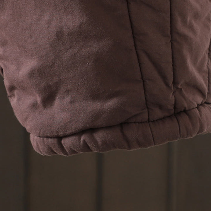 Buddha Stones Plain Warm Cotton-padded Women's Harem Cotton Pants With Pockets - image 11