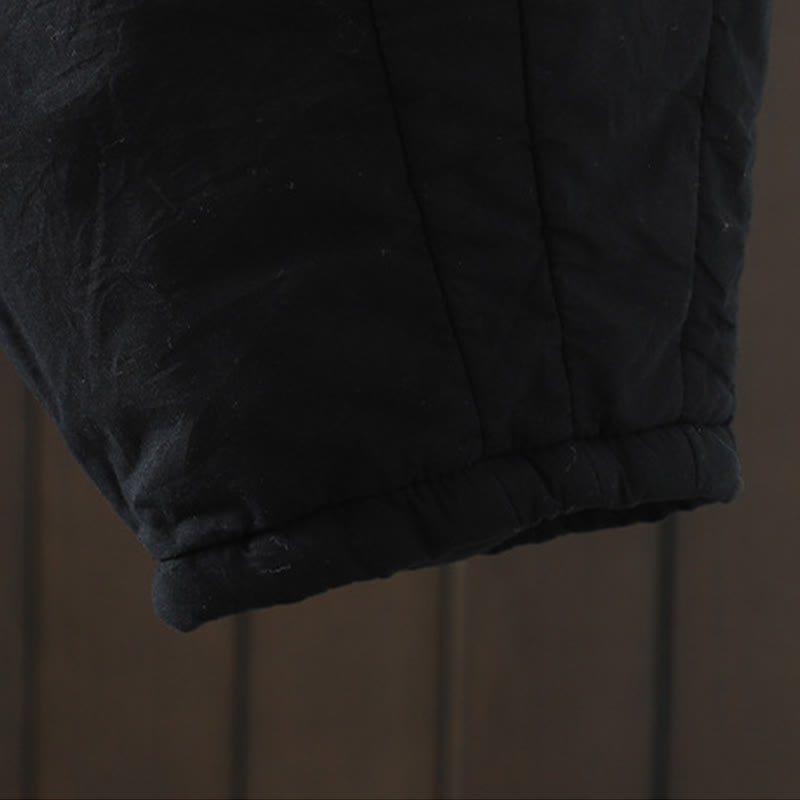 Buddha Stones Plain Warm Cotton-padded Women's Harem Cotton Pants With Pockets - image 16