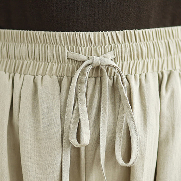 Buddha Stones Casual Straight-leg Women's Cotton Pants With Pockets - image 6