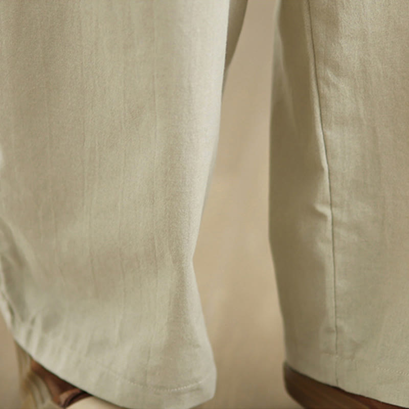 Buddha Stones Casual Straight-leg Women's Cotton Pants With Pockets - image 5