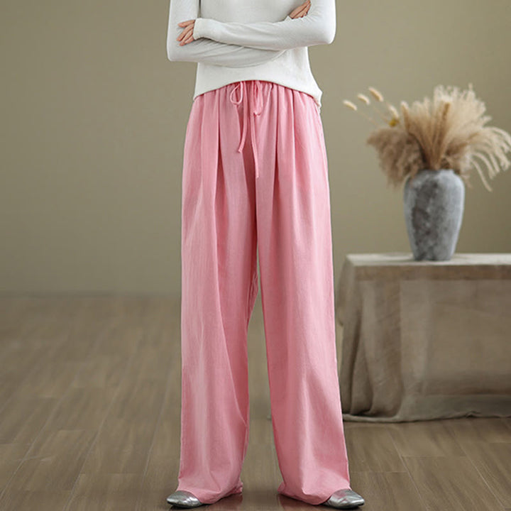 Buddha Stones Casual Straight-leg Women's Cotton Pants With Pockets - image 15
