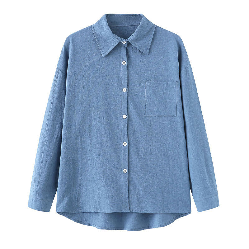 Buddha Stones 2Pcs Long Sleeve Shirt Top With Pockets Drawstring Pants Meditation Cotton Linen Clothing Women's Set - image 20