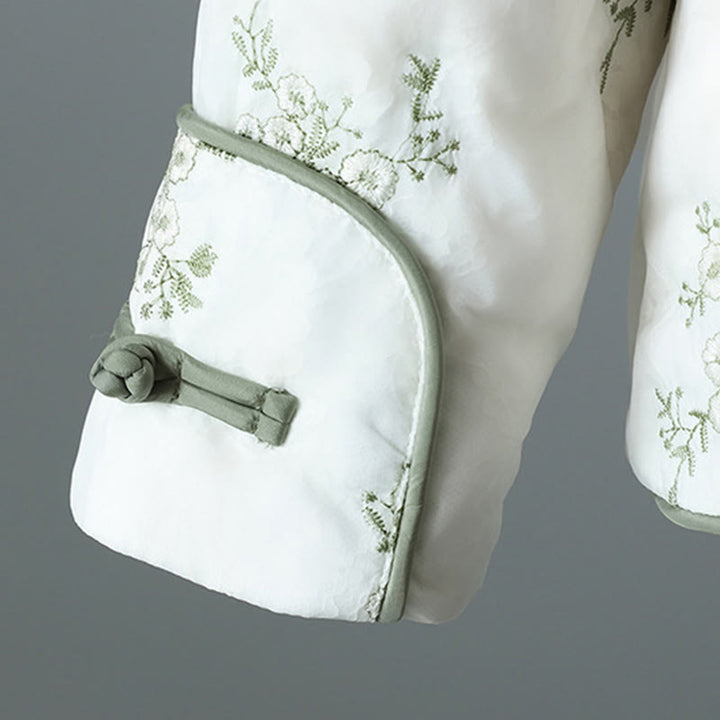 Buddha Stones Women's Embroidery Frog-button Long Sleeve Thicken Jacket With Pockets - image 9