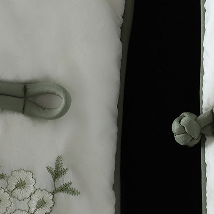 Buddha Stones Women's Embroidery Frog-button Long Sleeve Thicken Jacket With Pockets - image 5