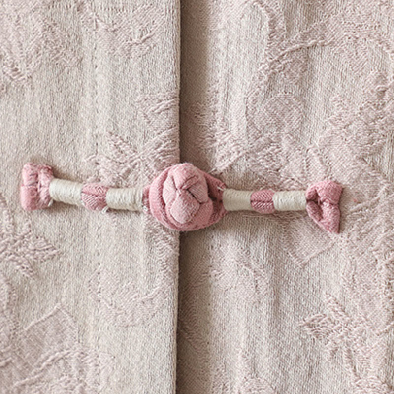 Buddha Stones Casual Women's Flower Pattern Long Sleeve Stand Collar Cotton Shirt - image 4