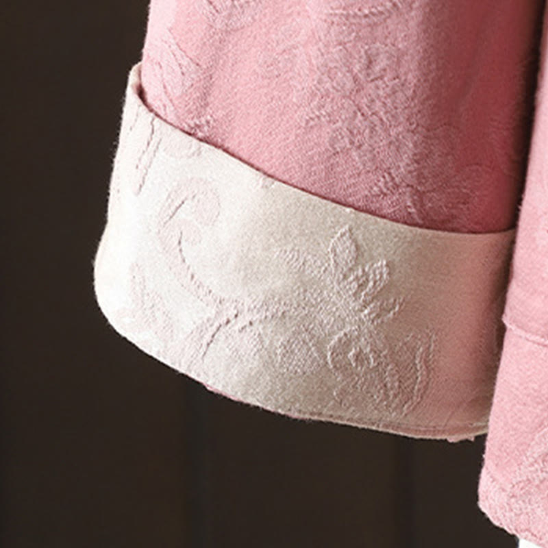 Buddha Stones Casual Women's Flower Pattern Long Sleeve Stand Collar Cotton Shirt - image 14