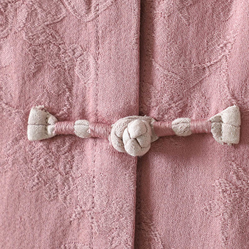 Buddha Stones Casual Women's Flower Pattern Long Sleeve Stand Collar Cotton Shirt - image 13