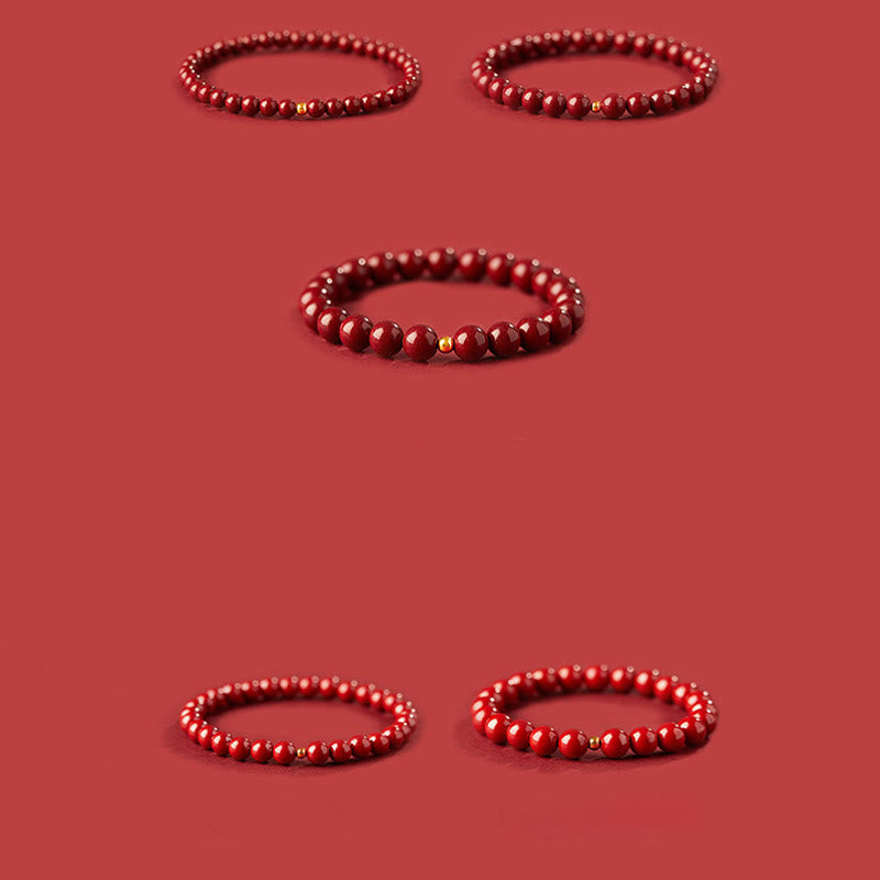 Buddha Stones 925 Sterling Silver Cinnabar Beads Blessing Bracelet - image 14