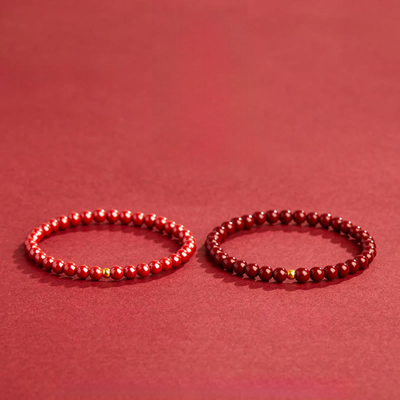 Buddha Stones 925 Sterling Silver Cinnabar Beads Blessing Bracelet - image 12