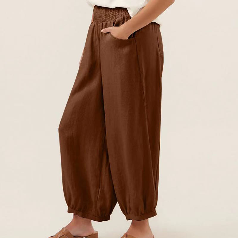 Buddha Stones Plain Color Women's Harem Pants With Pockets - image 7