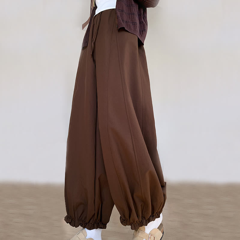 Buddha Stones Plain Color Drawstring Women's Bud Pants With Pockets - image 2