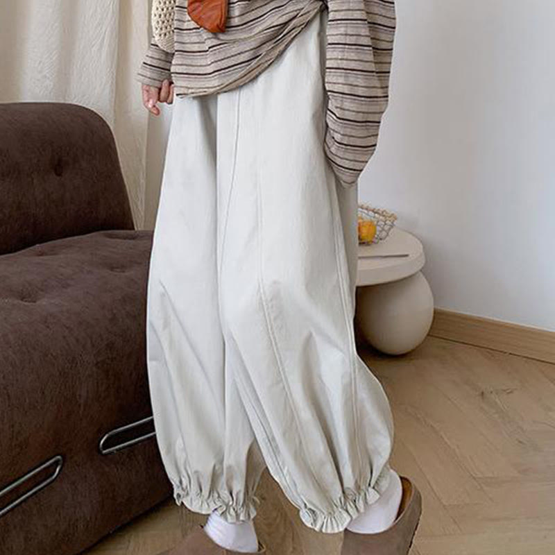 Buddha Stones Plain Color Drawstring Women's Bud Pants With Pockets - image 6