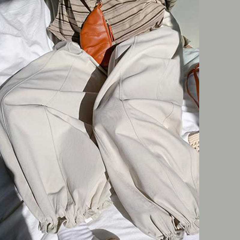 Buddha Stones Plain Color Drawstring Women's Bud Pants With Pockets - image 9