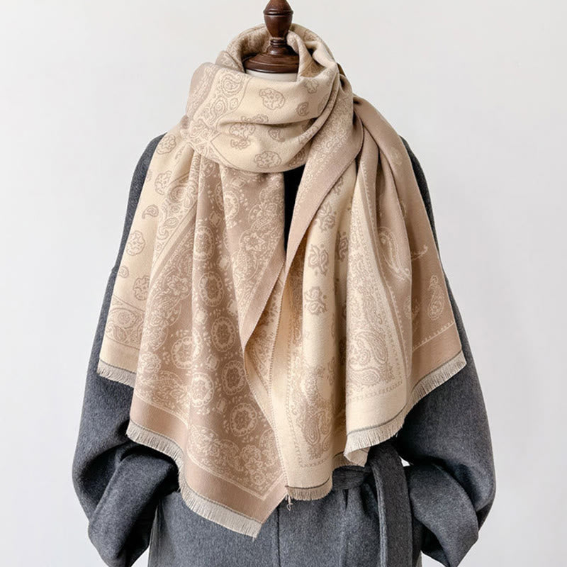 Buddha Stones Ethnic Paisley Geometry Patchwork Pattern Tassels Soft Thermal Thick Scarf Shawl - image 15