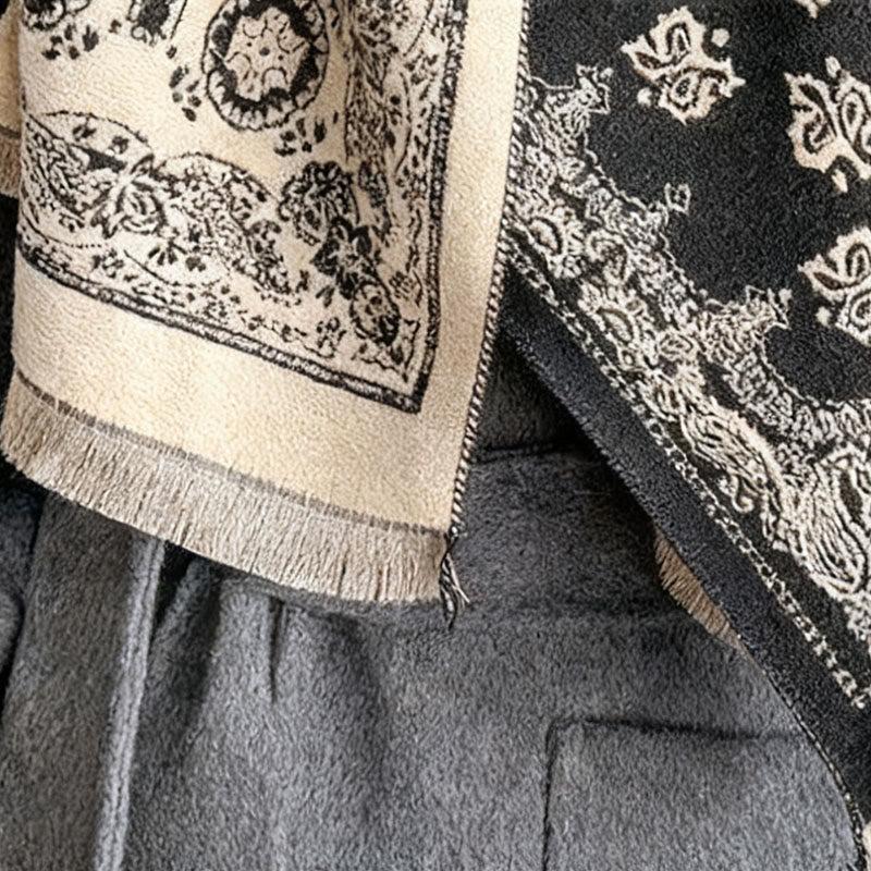 Buddha Stones Ethnic Paisley Geometry Patchwork Pattern Tassels Soft Thermal Thick Scarf Shawl - image 11