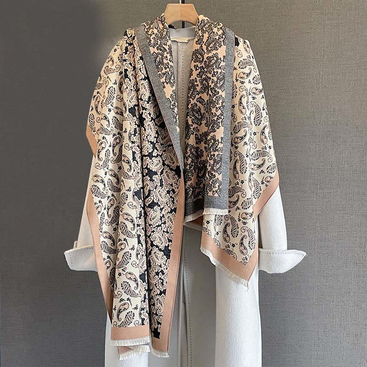 Buddha Stones Thermal Ethnic Paisley Color Contrast Patchwork Pattern Soft Scarf Shawl - image 6