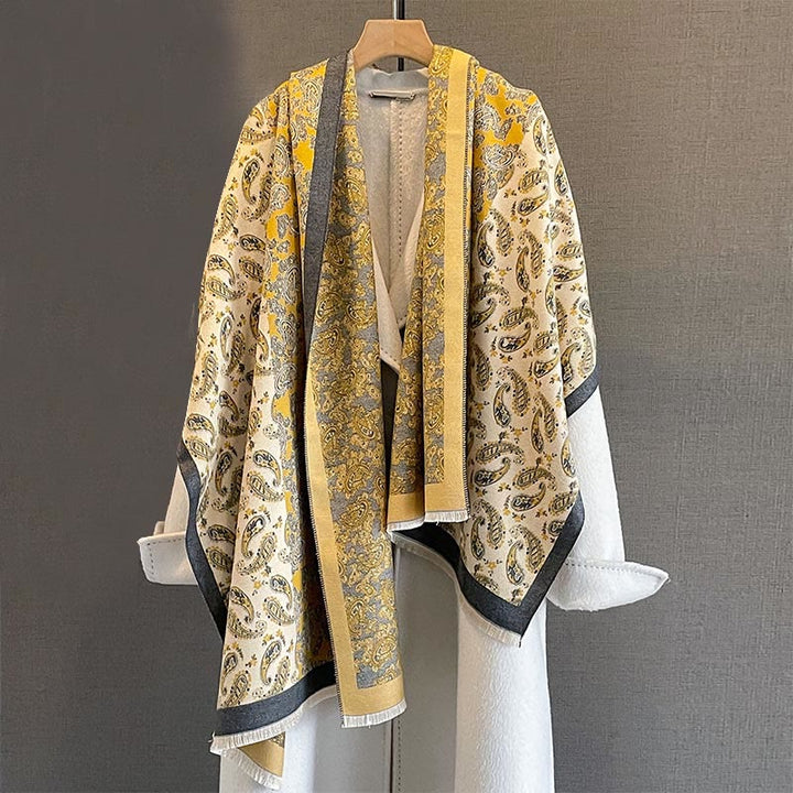 Buddha Stones Thermal Ethnic Paisley Color Contrast Patchwork Pattern Soft Scarf Shawl - image 8