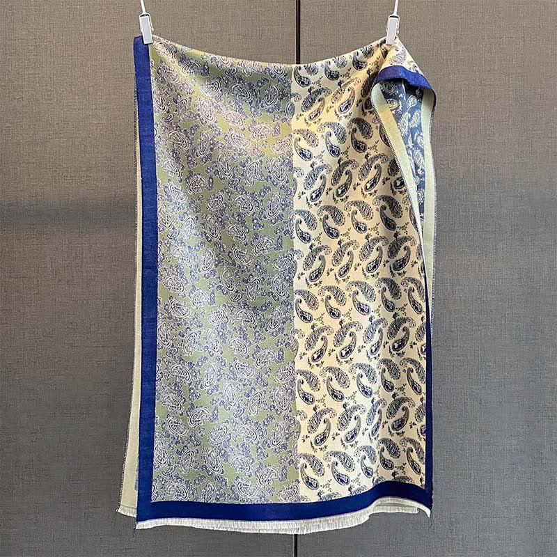 Buddha Stones Thermal Ethnic Paisley Color Contrast Patchwork Pattern Soft Scarf Shawl - image 1