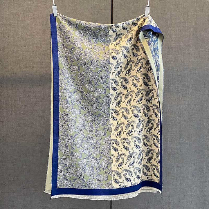 Buddha Stones Thermal Ethnic Paisley Color Contrast Patchwork Pattern Soft Scarf Shawl - image 1