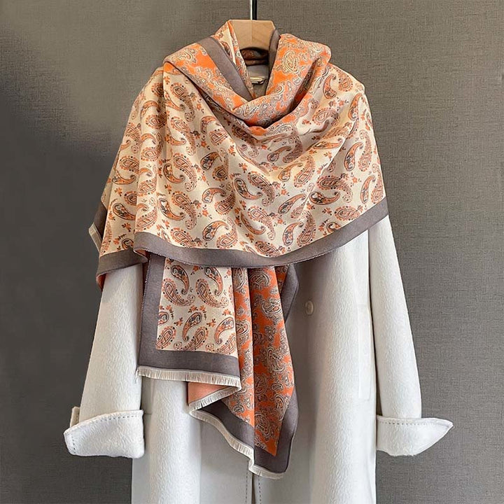 Buddha Stones Thermal Ethnic Paisley Color Contrast Patchwork Pattern Soft Scarf Shawl - image 4