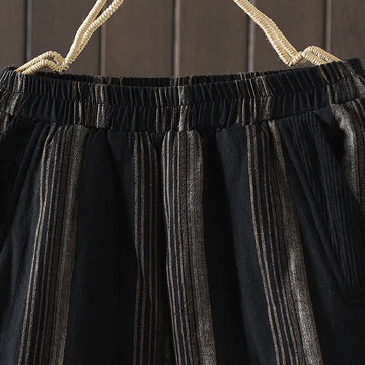 Buddha Stones Commute Thermal Striped Cotton Corduroy Women's Harem Padded Pants With Pockets - image 10