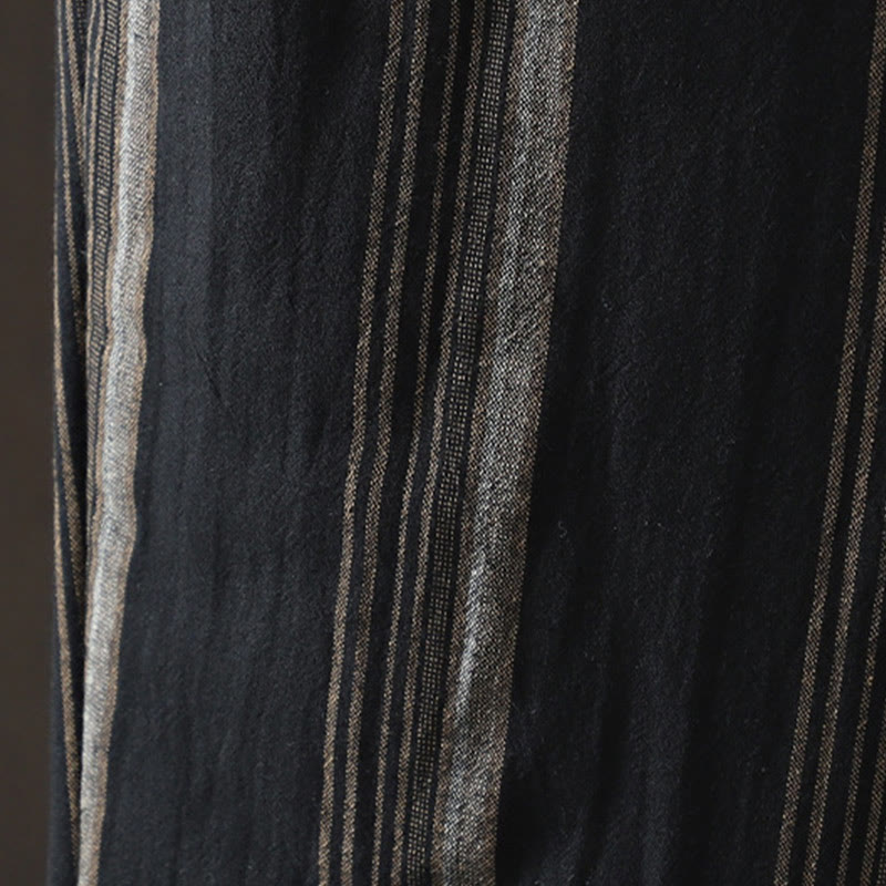 Buddha Stones Commute Thermal Striped Cotton Women's Harem Pants With Pockets - image 12