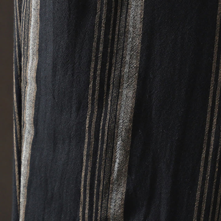 Buddha Stones Commute Thermal Striped Cotton Women's Harem Pants With Pockets - image 12