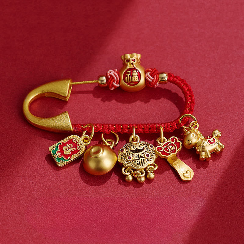 Buddha Stones "Wishing You Fortune and Good Luck" Year of the Horse Brooch Includes Gift Message Card - image 1