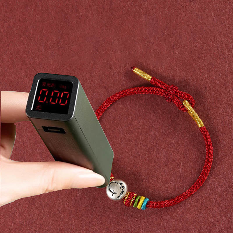 Buddha Stones Year of the Horse 999 Sterling Silver Red String Braided Faith Bracelet - image 4