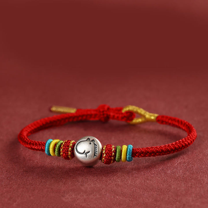 Buddha Stones Year of the Horse 999 Sterling Silver Red String Braided Faith Bracelet - Red(Wrist Circumference 14-18cm) - image 10
