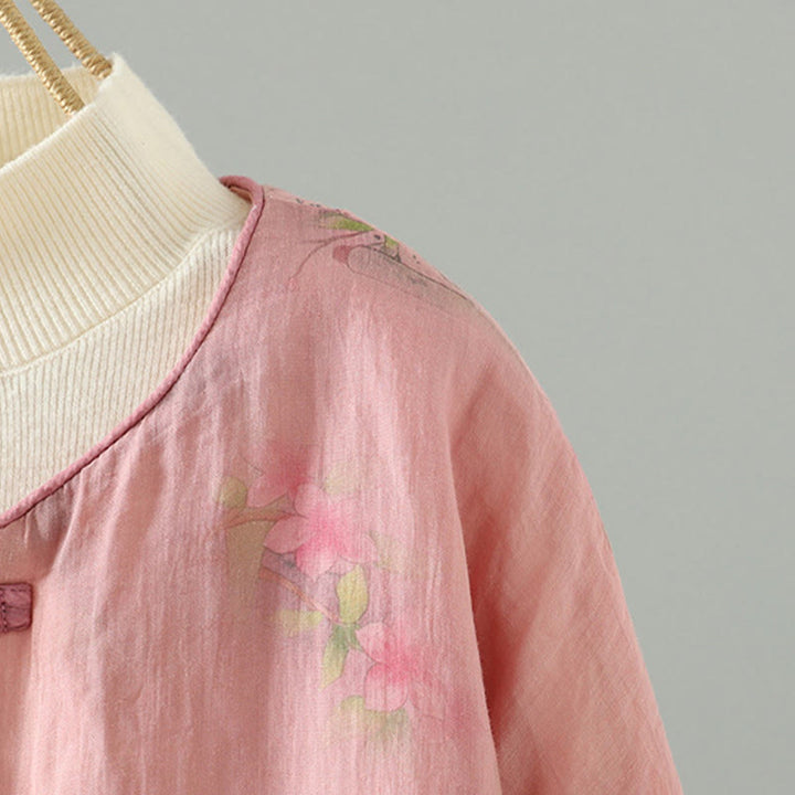 Buddha Stones Printed Women's Long Sleeve Cotton-padded Jacket With Pockets - image 5